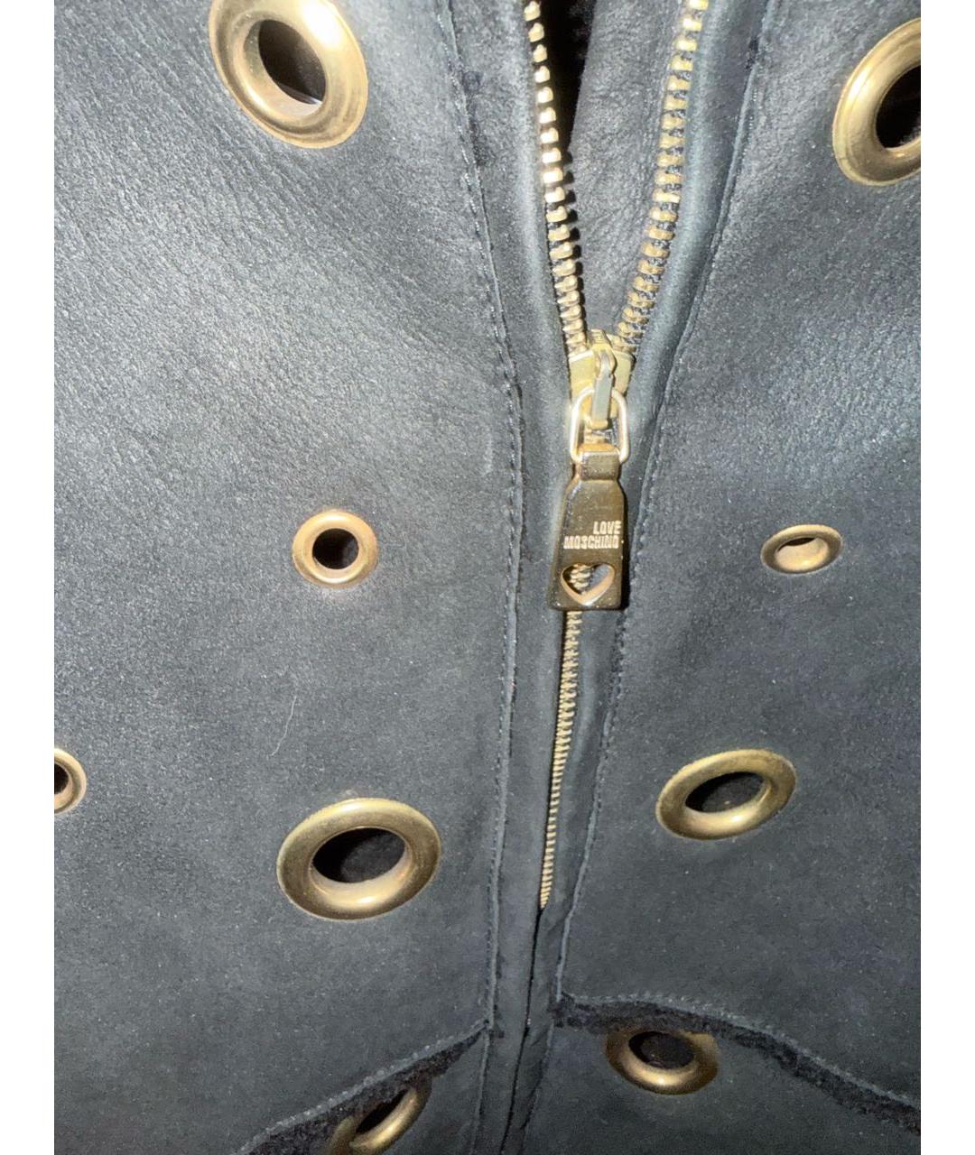 LOVE MOSCHINO Черная дубленка, фото 4