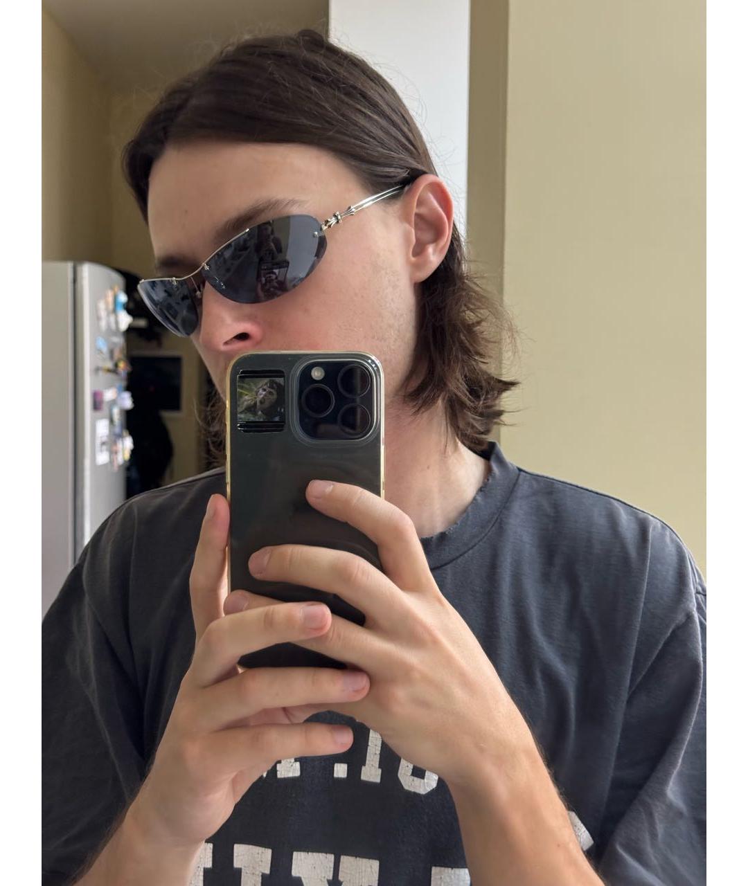 CHROME HEARTS Черные металлические солнцезащитные очки, фото 4