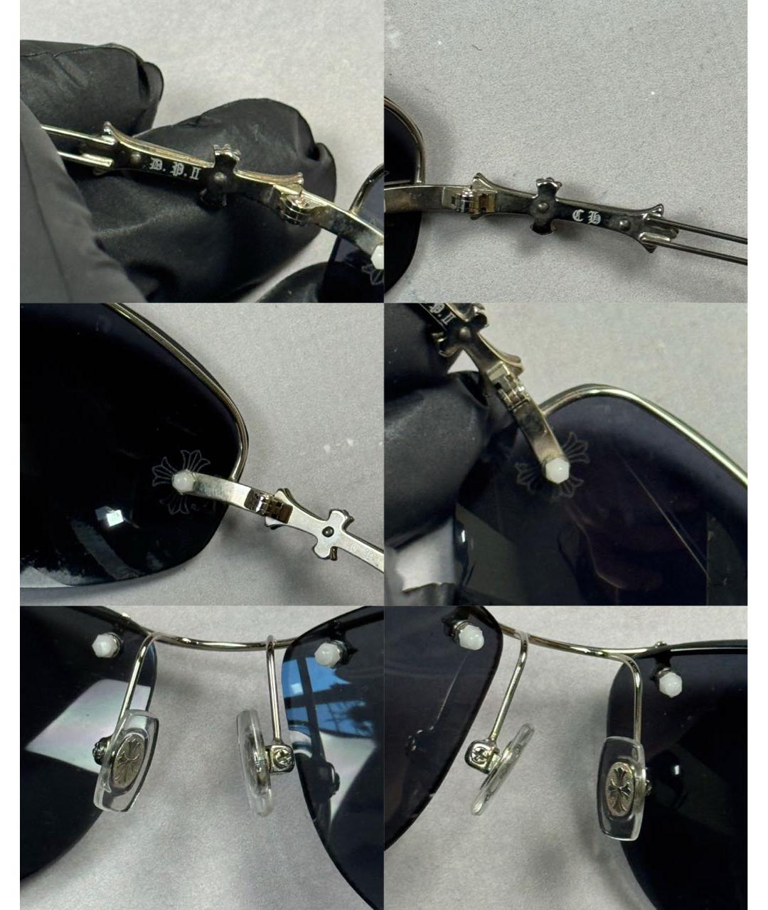 CHROME HEARTS Черные металлические солнцезащитные очки, фото 6