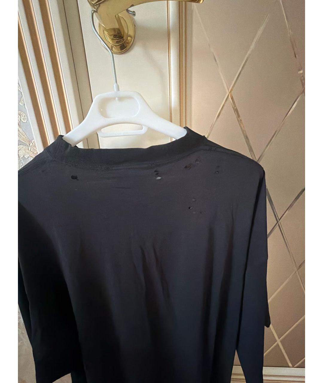 BALENCIAGA Черная хлопковая футболка, фото 5