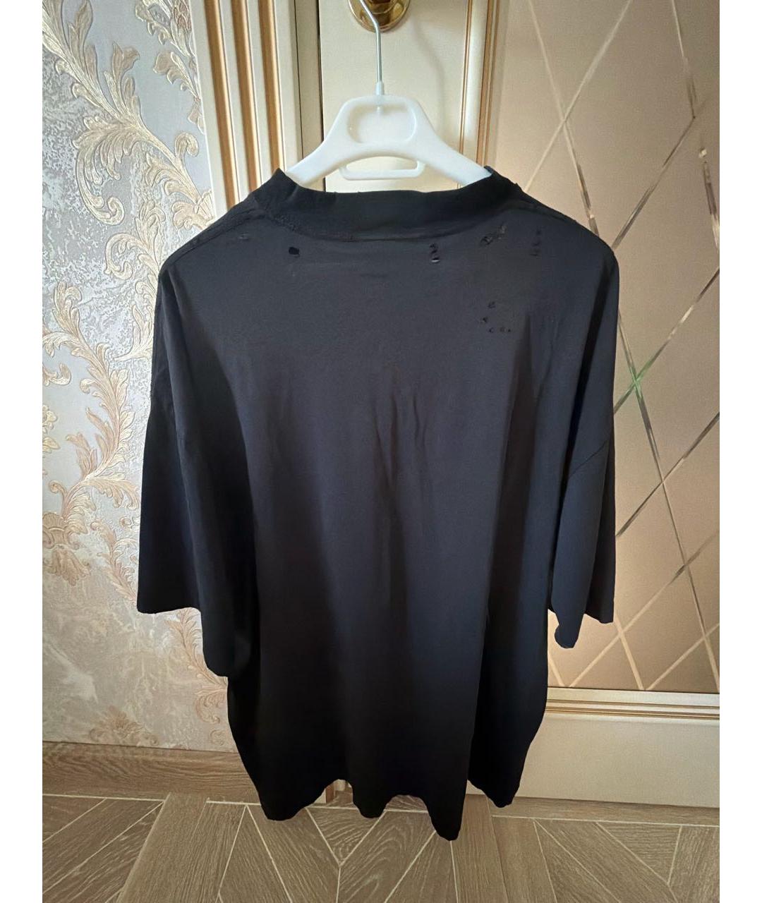 BALENCIAGA Черная хлопковая футболка, фото 2
