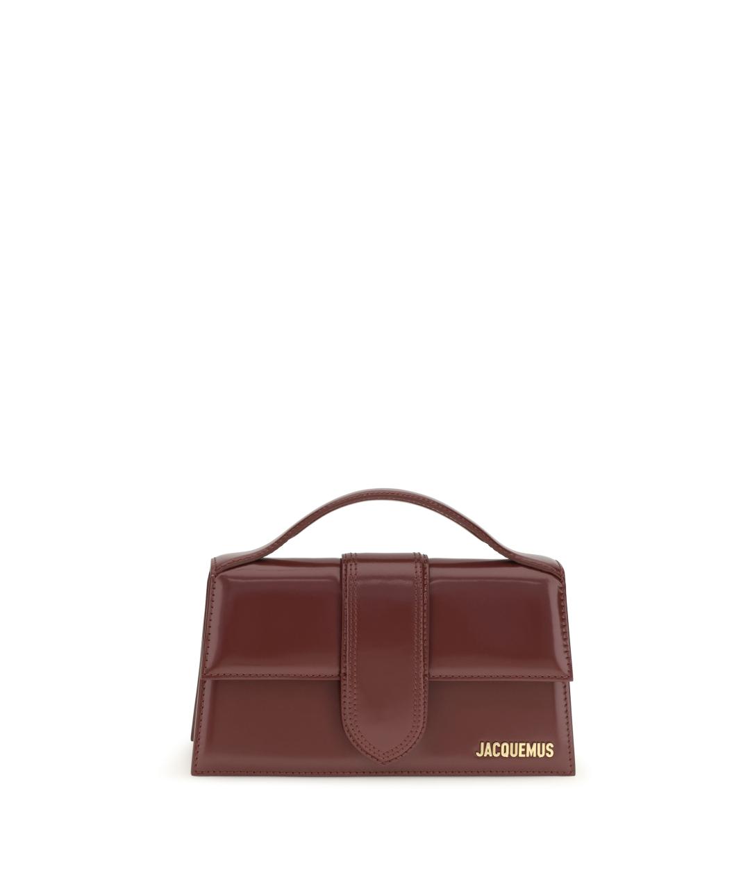 JACQUEMUS Бордовая кожаная сумка через плечо, фото 1