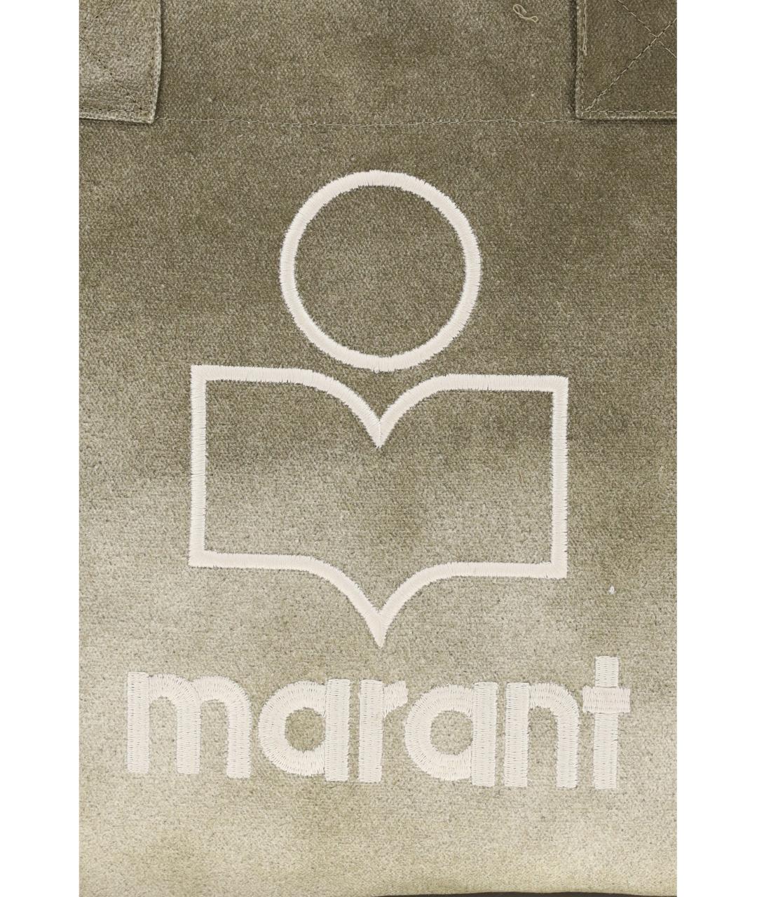 ISABEL MARANT Хаки хлопковая сумка тоут, фото 4
