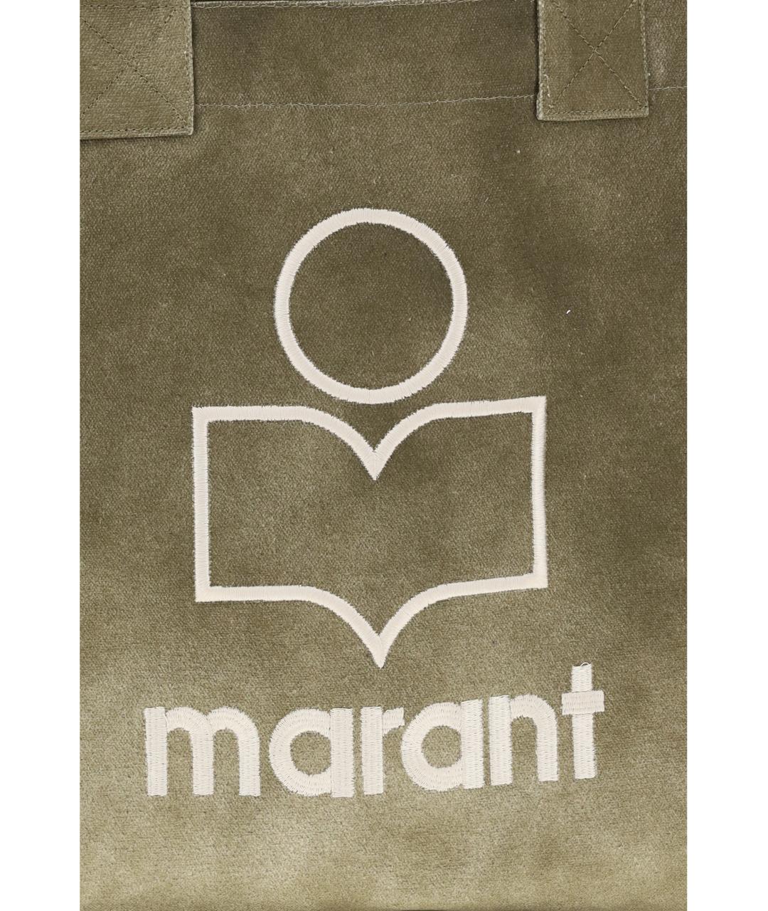 ISABEL MARANT Хаки хлопковая сумка тоут, фото 4