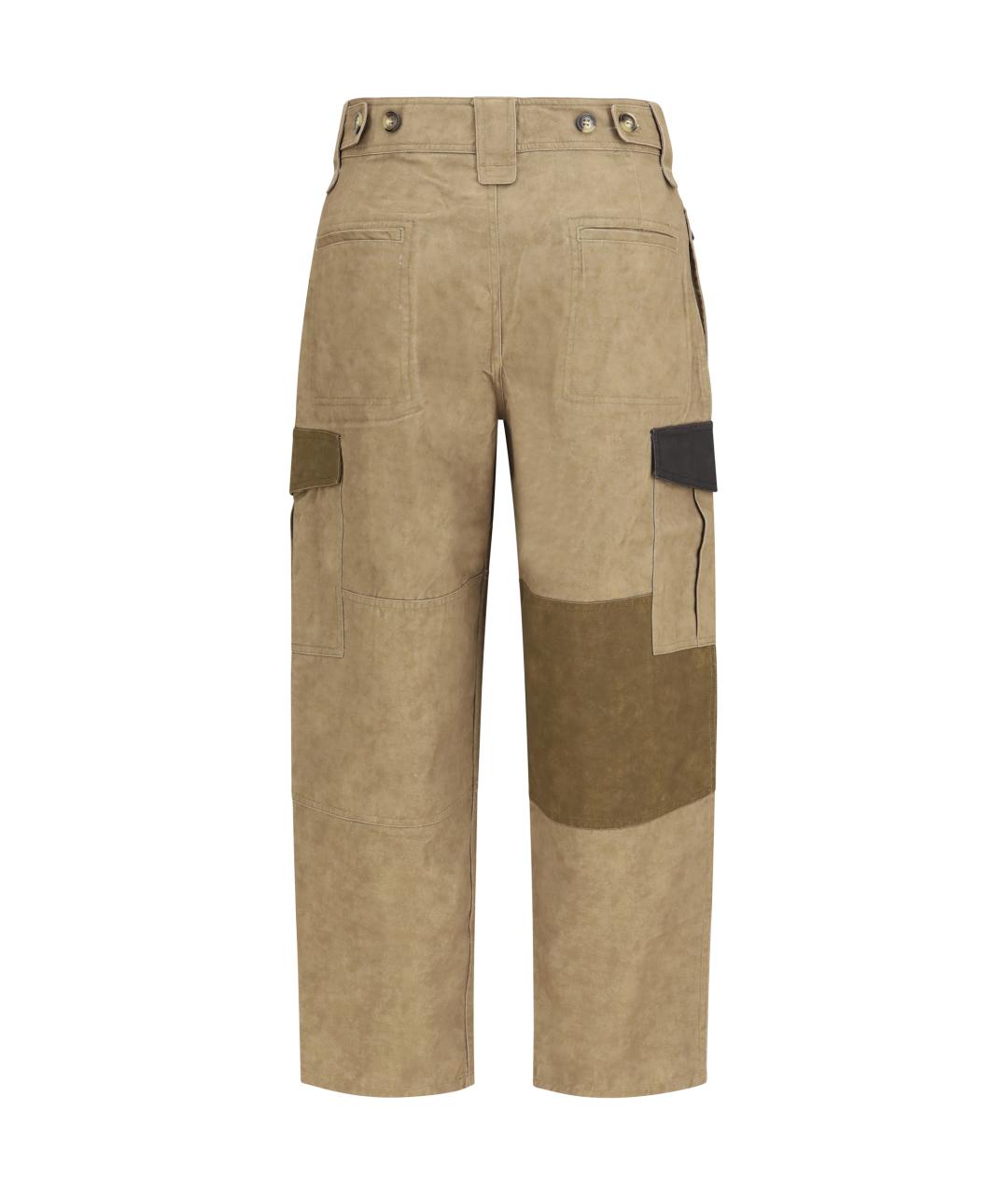 ISABEL MARANT ETOILE Хаки хлопковые прямые брюки, фото 2