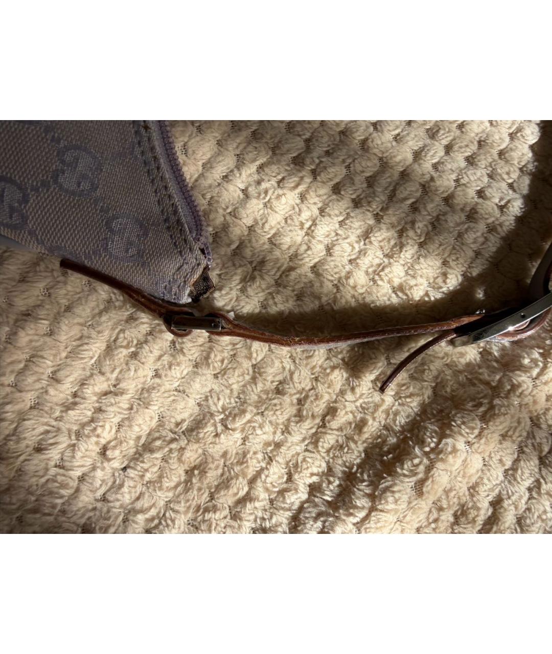 GUCCI Фиолетовая тканевая сумка с короткими ручками, фото 4