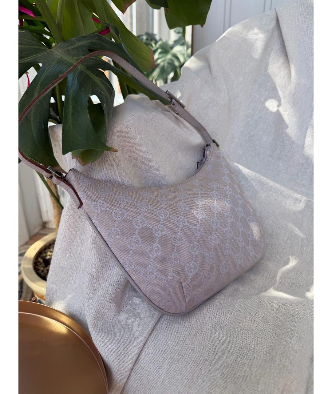 GUCCI Фиолетовая тканевая сумка с короткими ручками, фото 3