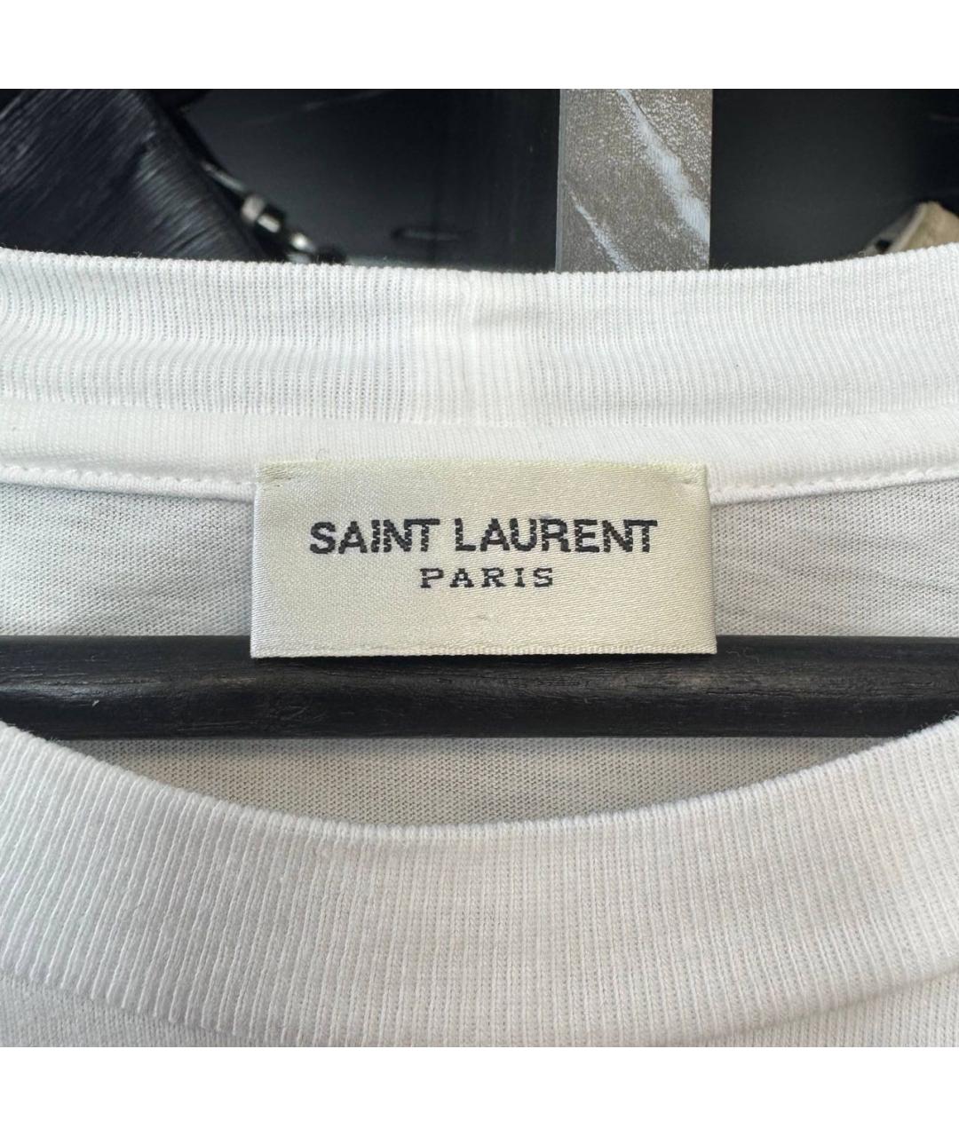 SAINT LAURENT Белая хлопковая футболка, фото 5