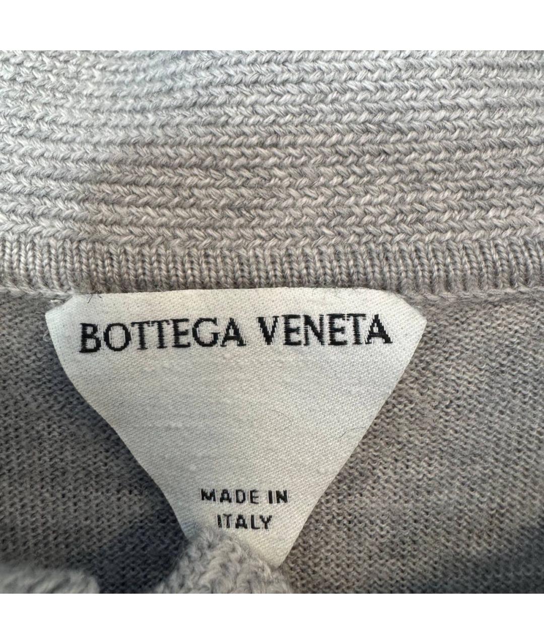 BOTTEGA VENETA Серое хлопковое поло с коротким рукавом, фото 4