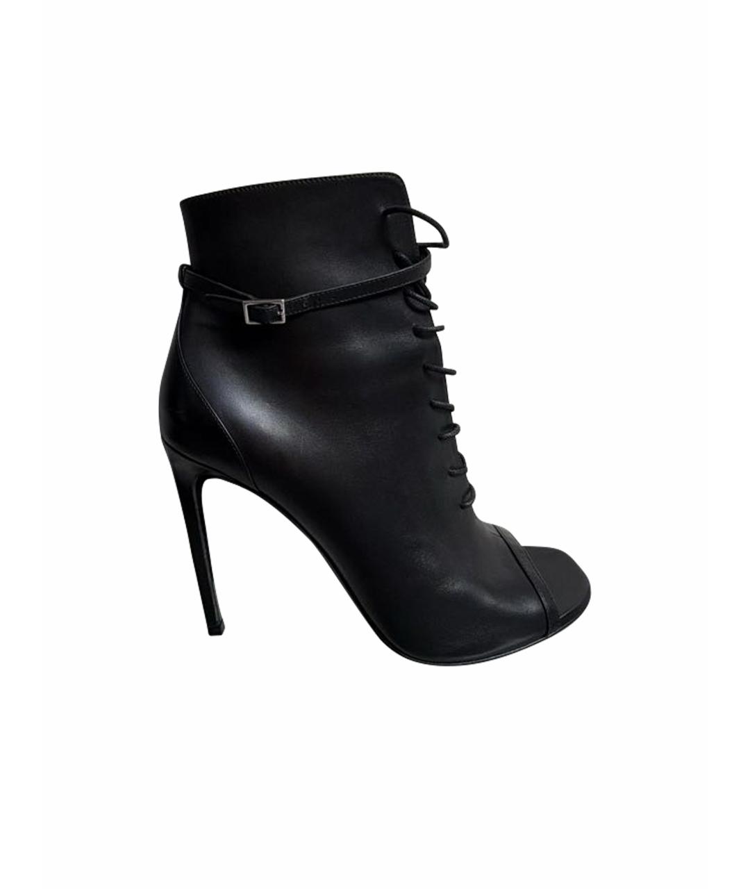 SAINT LAURENT Черные кожаные ботильоны, фото 1