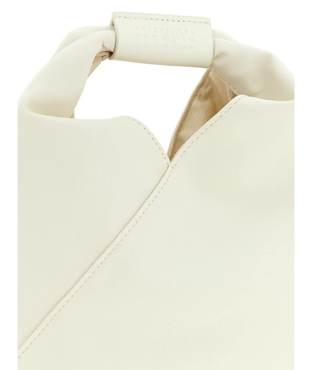 MM6 MAISON MARGIELA Белая сумка с короткими ручками из искусственной кожи, фото 3