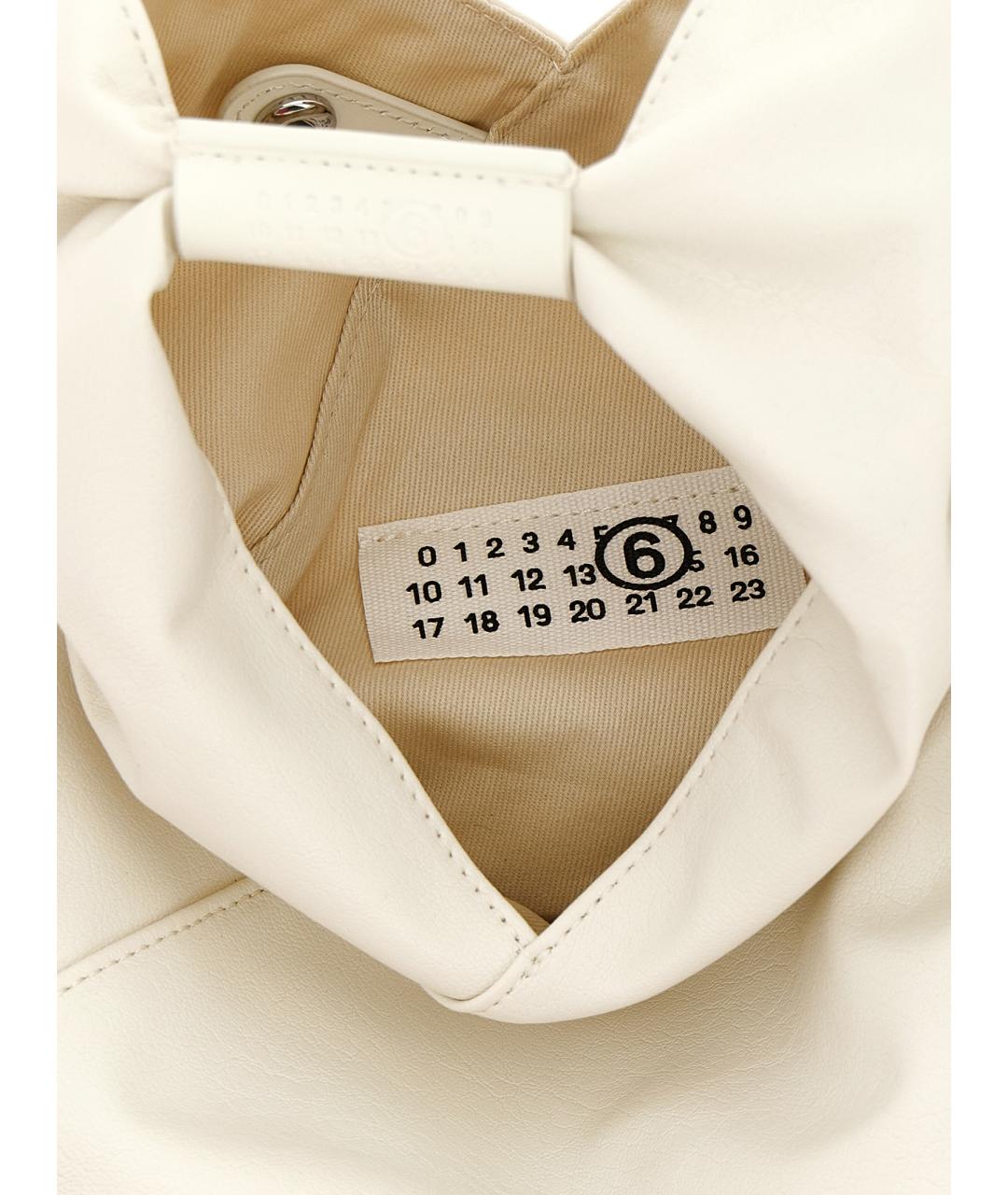 MM6 MAISON MARGIELA Белая сумка с короткими ручками из искусственной кожи, фото 4