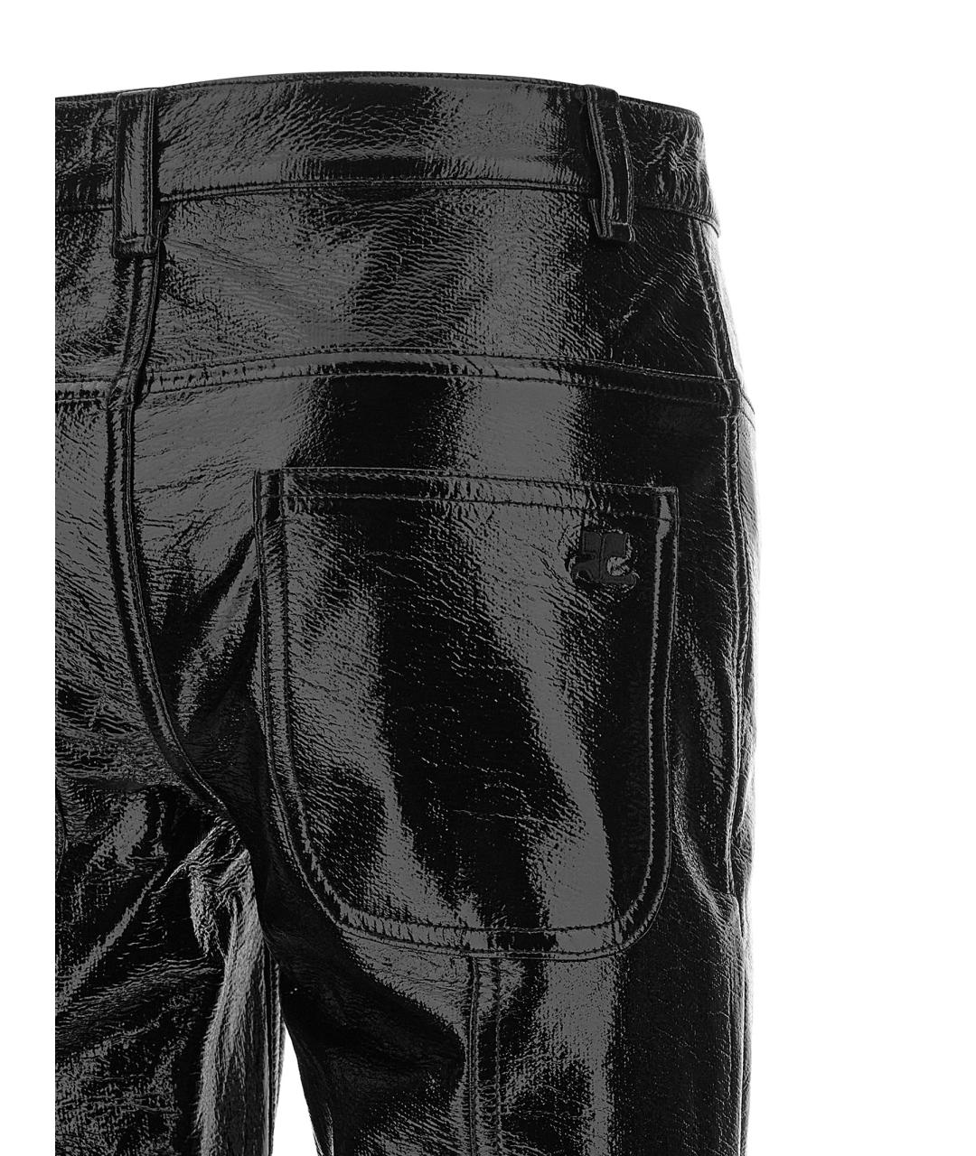 COURREGES Черные хлопковые прямые брюки, фото 4