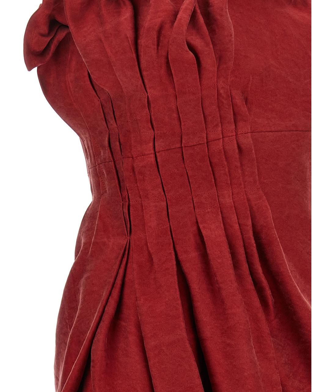 MAGDA BUTRYM Красное шелковое коктейльное платье, фото 4