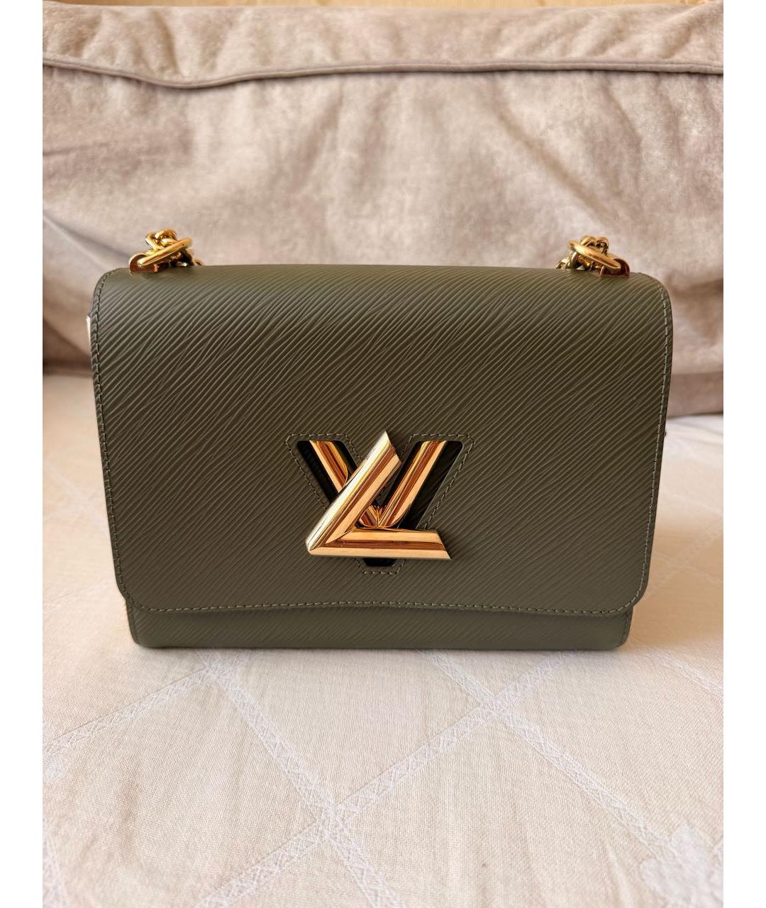 LOUIS VUITTON Хаки кожаная сумка через плечо, фото 6