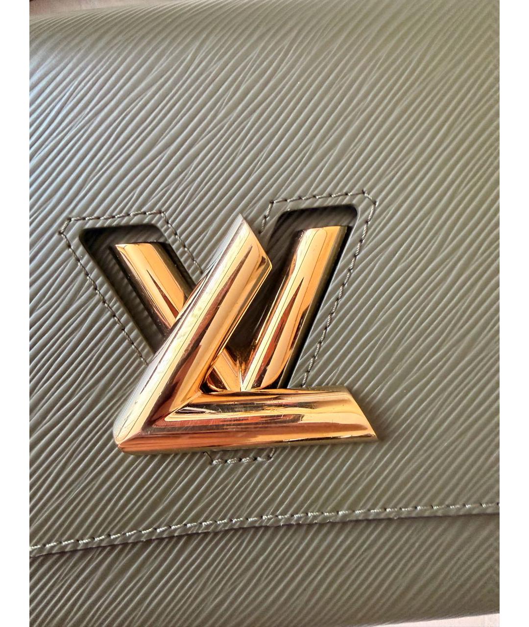 LOUIS VUITTON Хаки кожаная сумка через плечо, фото 5