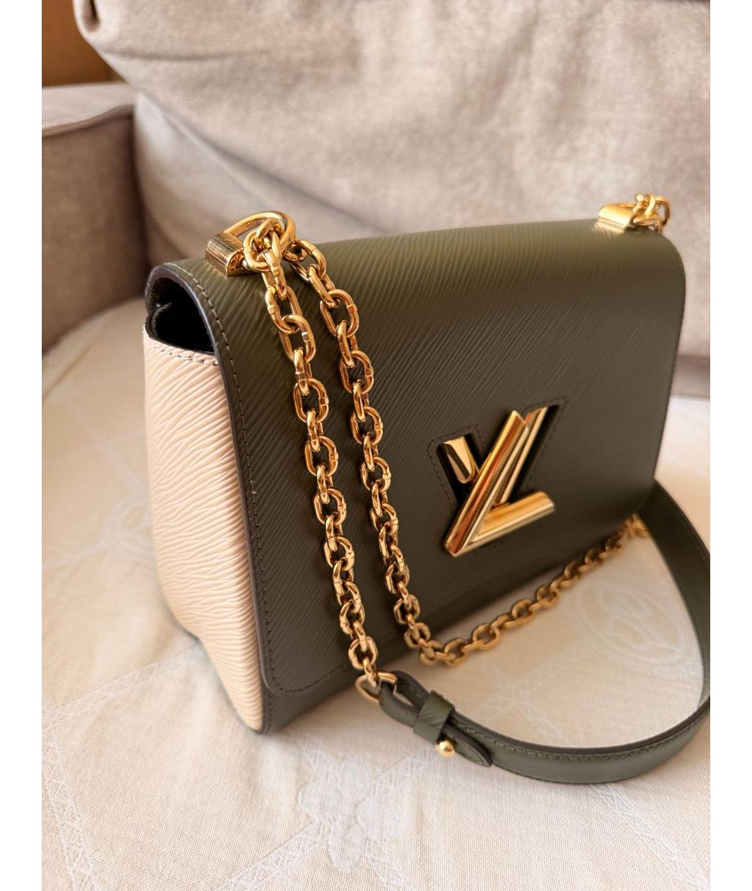 LOUIS VUITTON Хаки кожаная сумка через плечо, фото 3