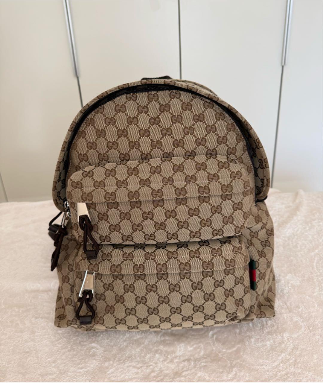 GUCCI Бежевый рюкзак из канвы, фото 9