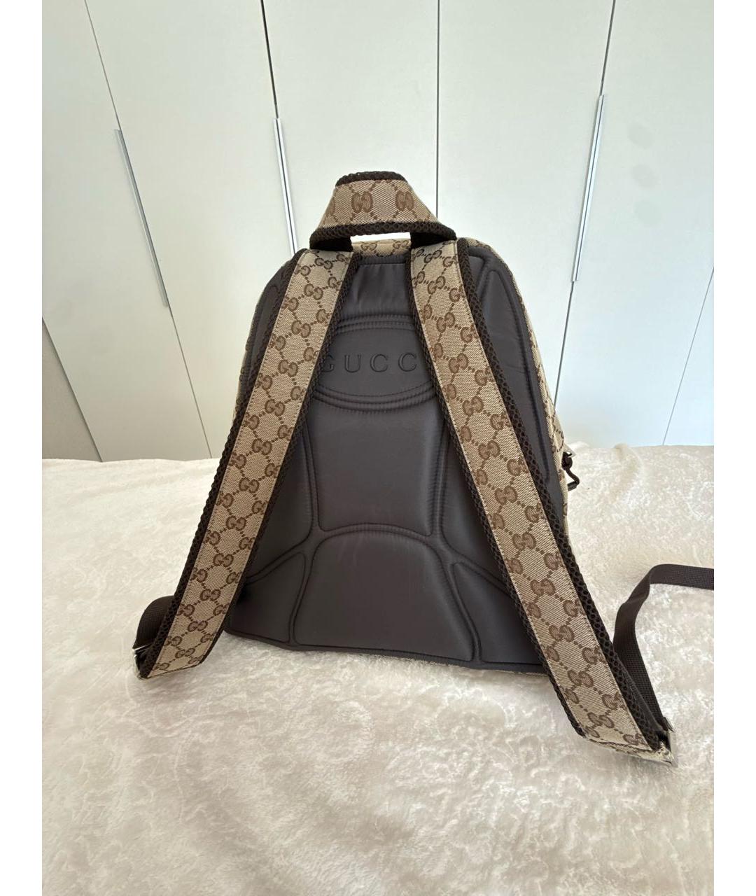 GUCCI Бежевый рюкзак из канвы, фото 3