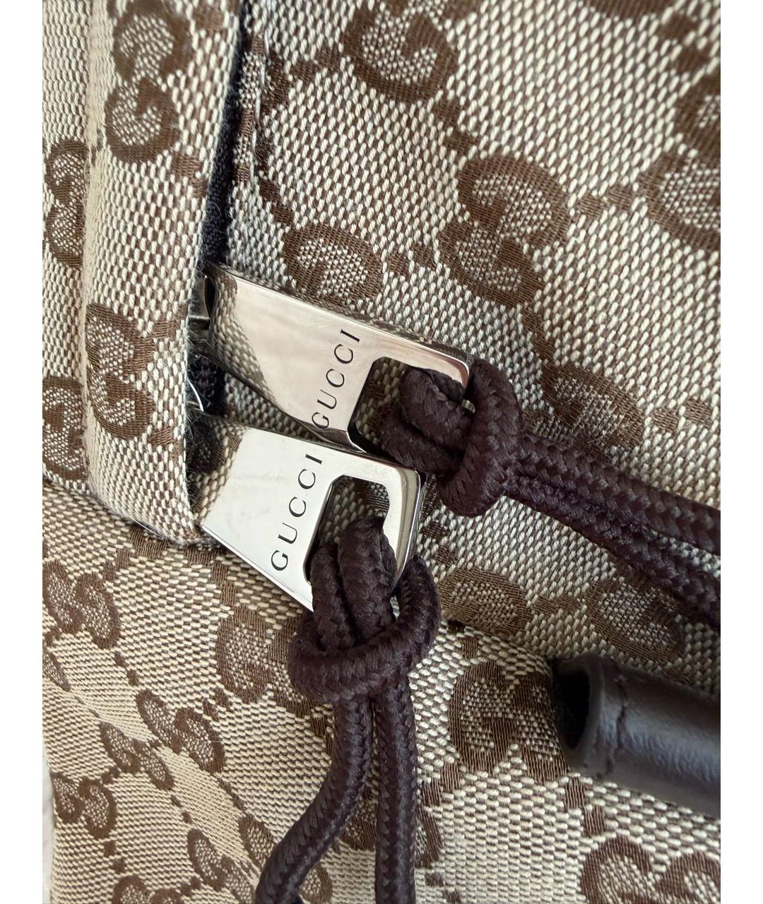 GUCCI Бежевый рюкзак из канвы, фото 7