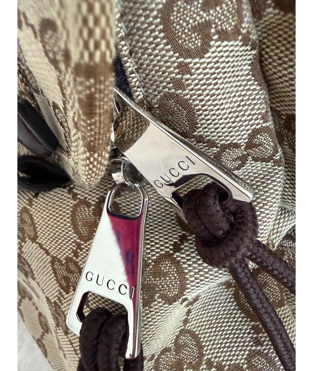 GUCCI Бежевый рюкзак из канвы, фото 6