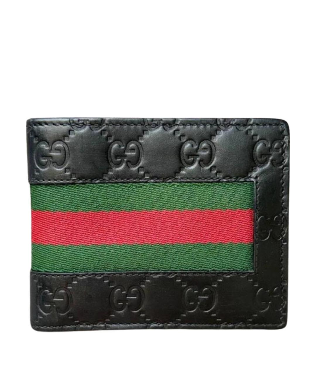 GUCCI Черный кожаный кошелек, фото 1
