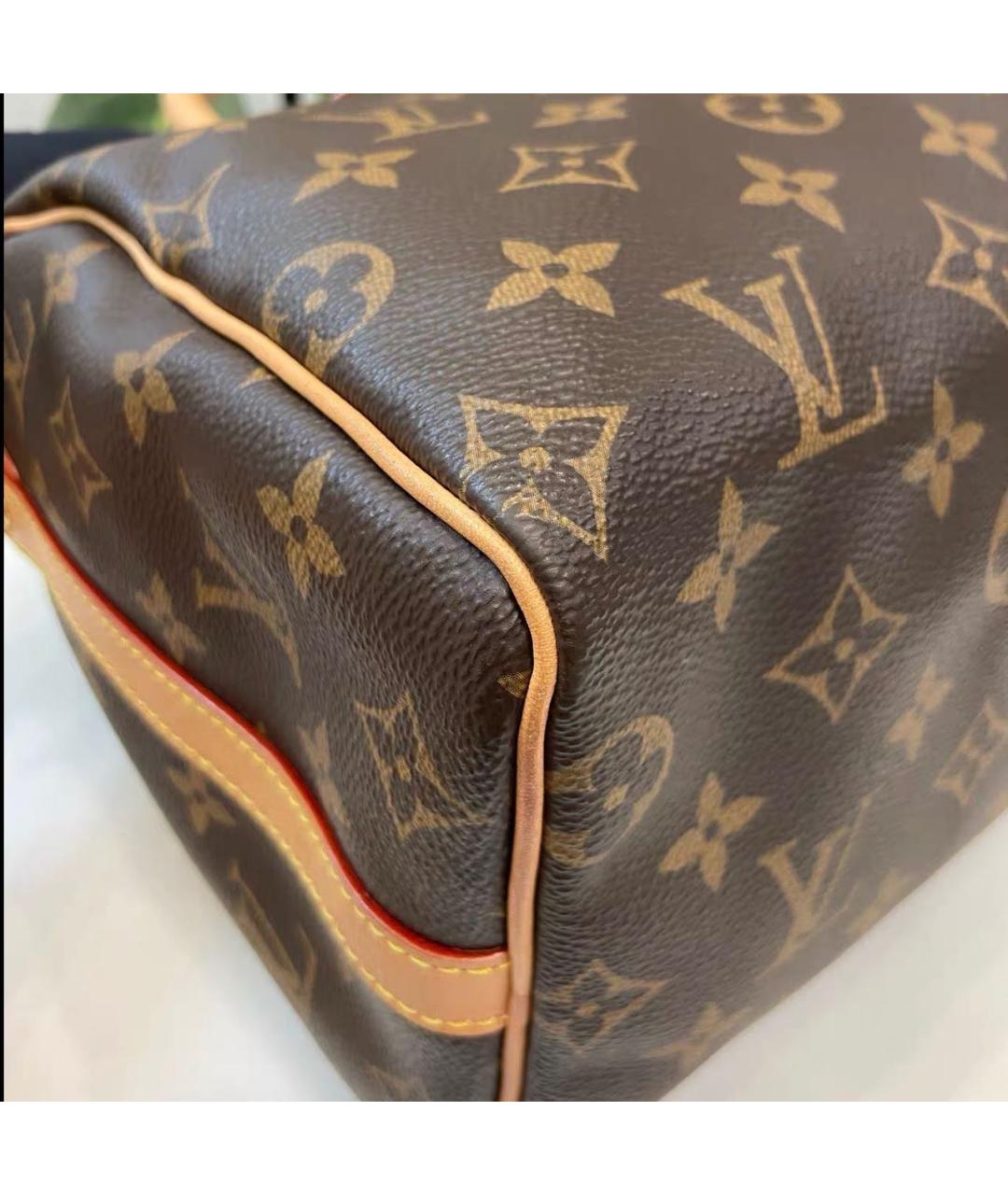 LOUIS VUITTON Коричневая кожаная сумка через плечо, фото 4