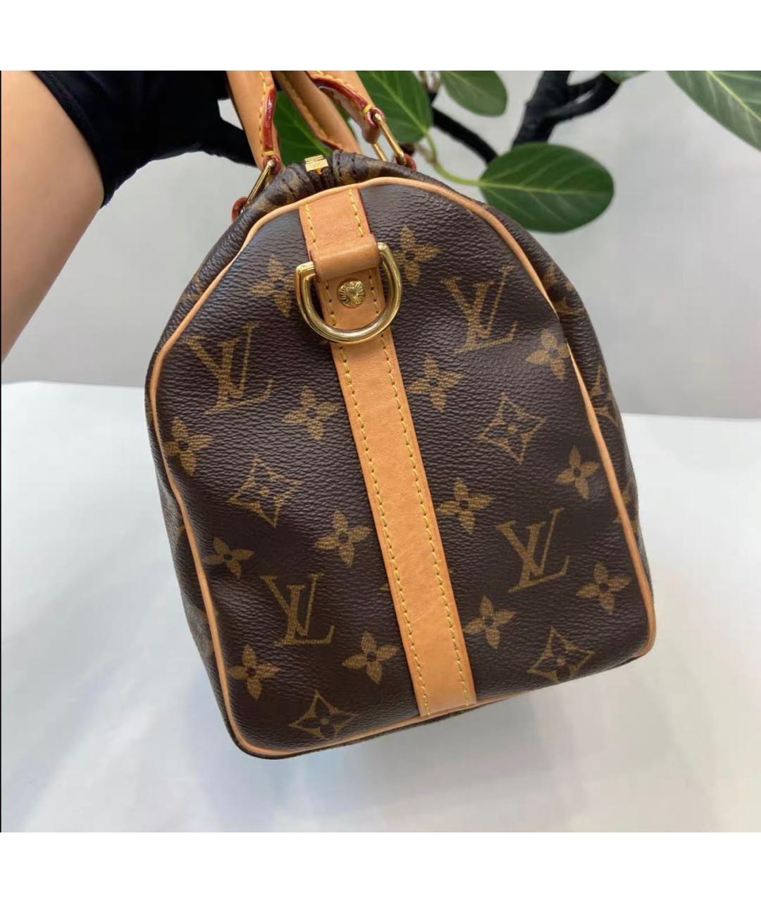 LOUIS VUITTON Коричневая кожаная сумка через плечо, фото 6