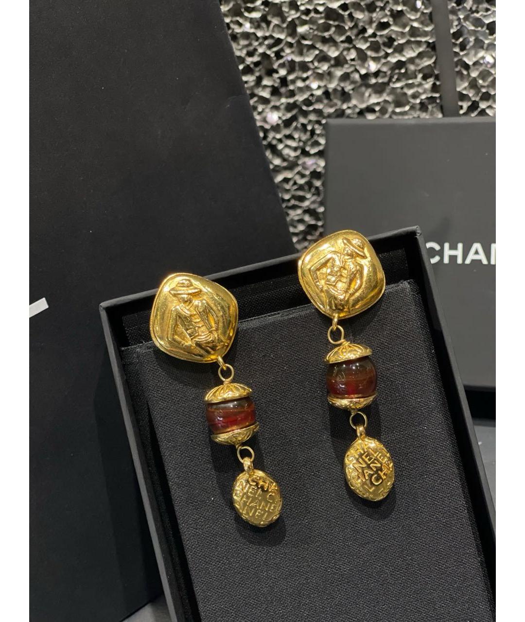 CHANEL Золотые серьги, фото 2
