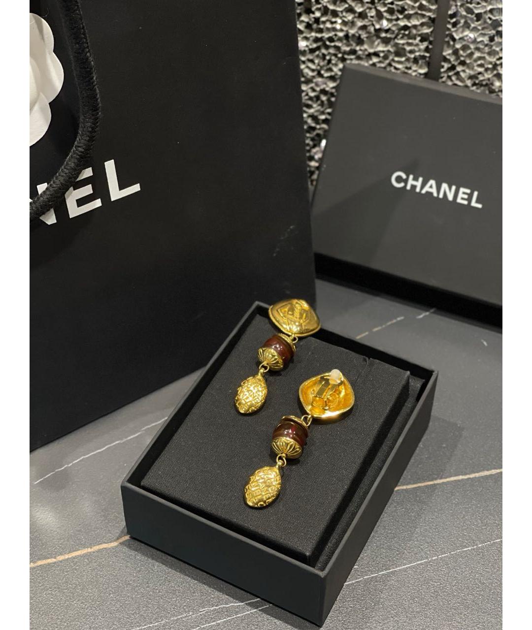 CHANEL Золотые серьги, фото 5