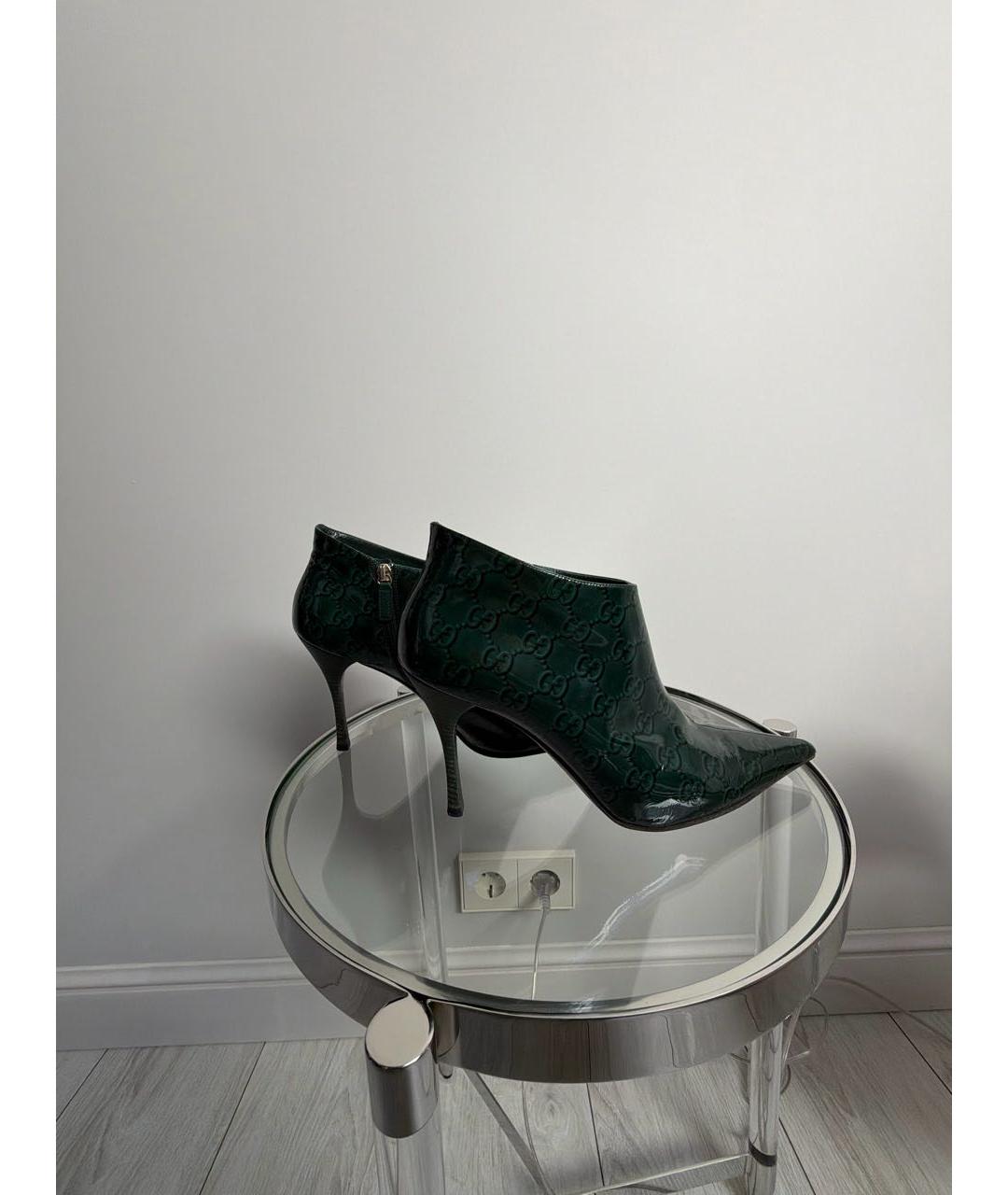 GUCCI Зеленые ботильоны из лакированной кожи, фото 5