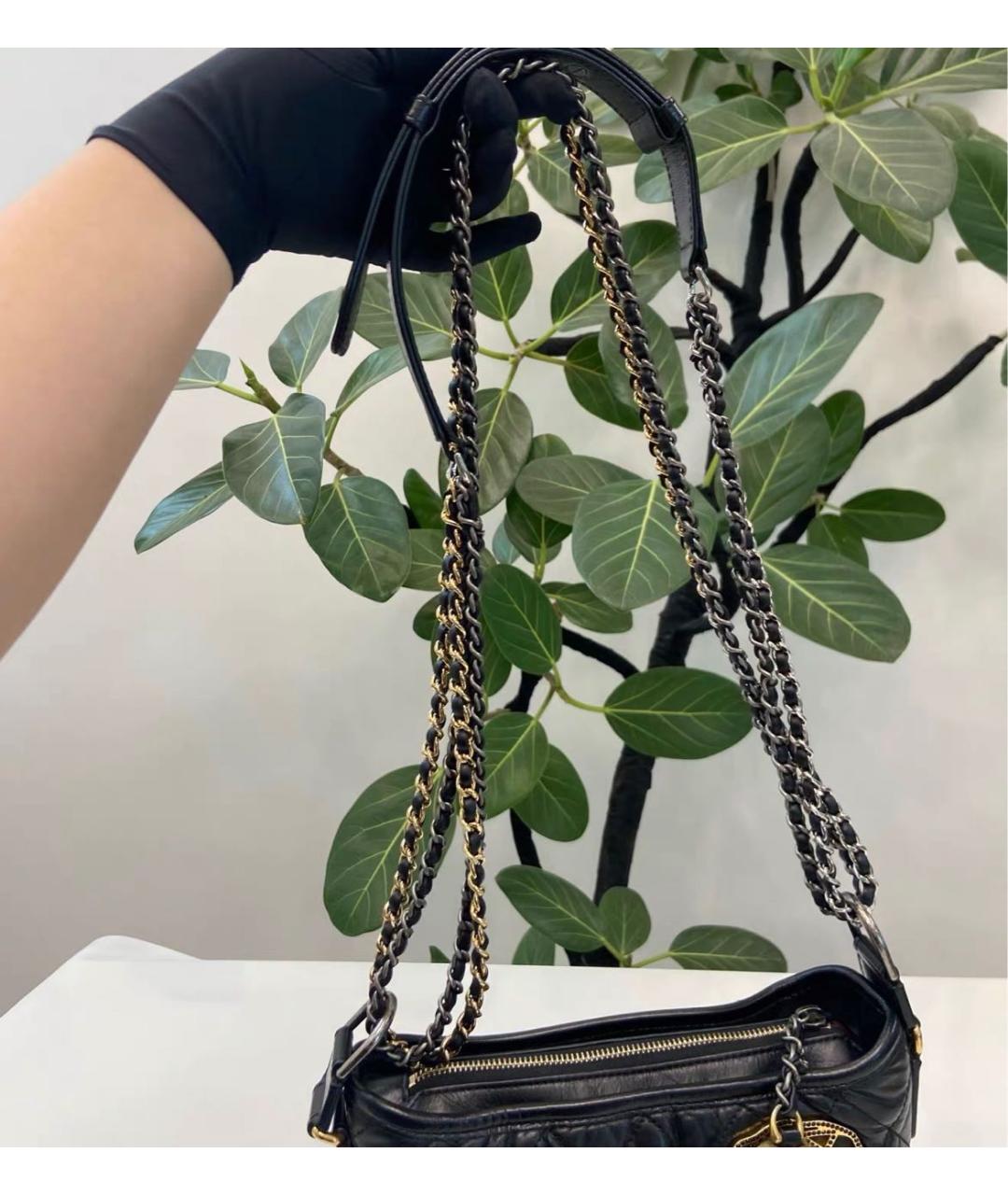 CHANEL Черная кожаная сумка через плечо, фото 8