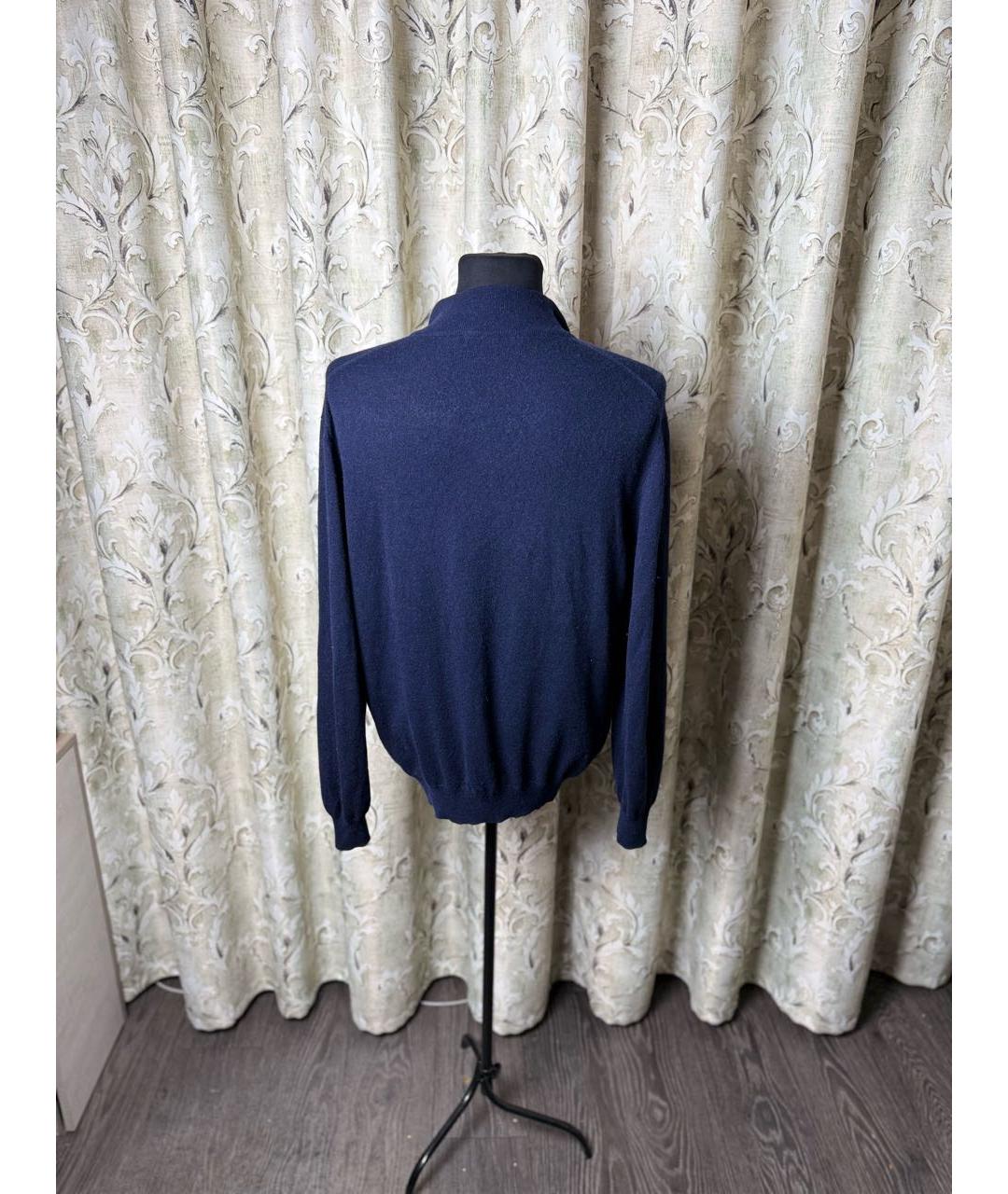 ERMENEGILDO ZEGNA XXX Темно-синий кашемировый джемпер / свитер, фото 4