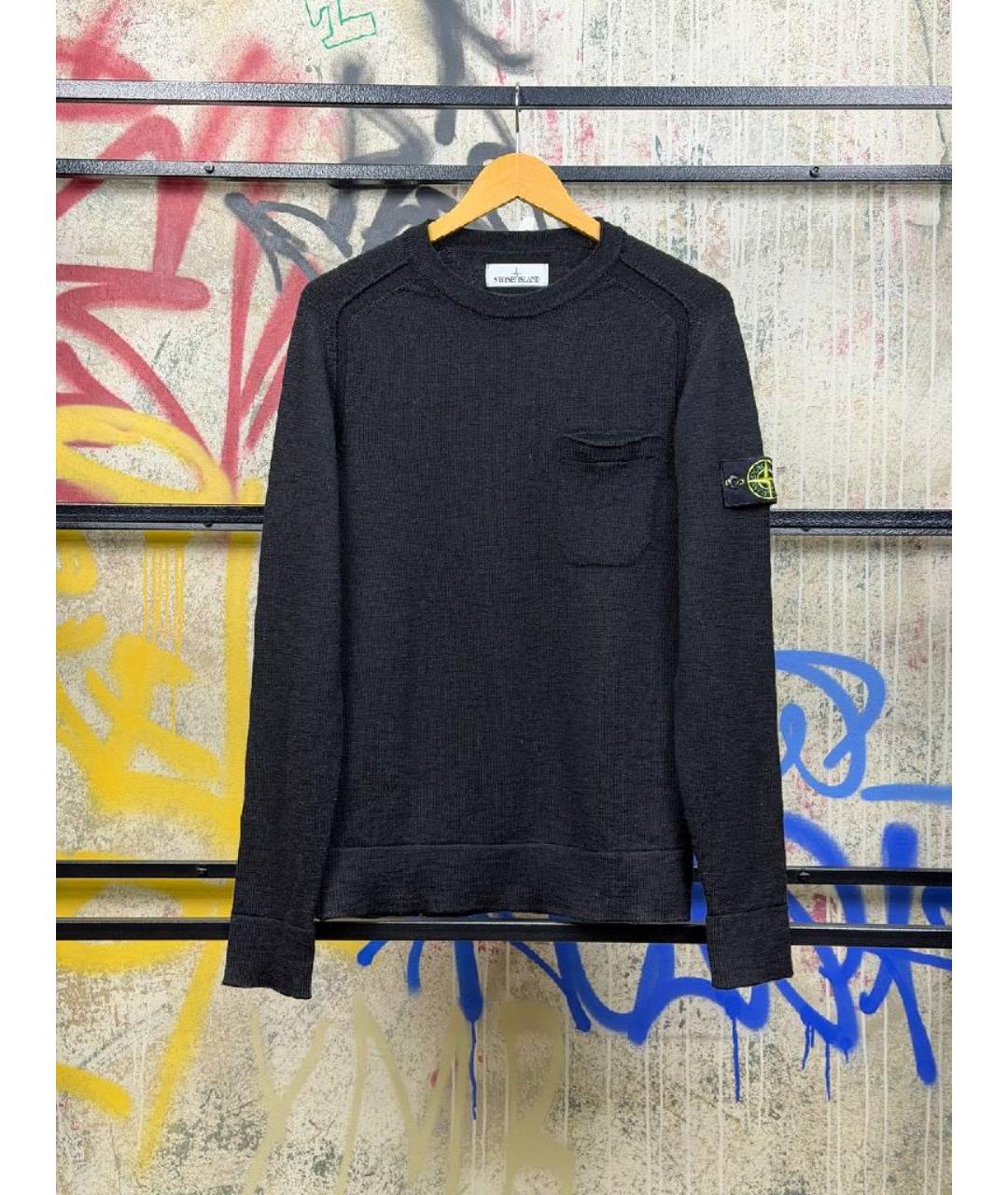 STONE ISLAND Черный шерстяной джемпер / свитер, фото 5