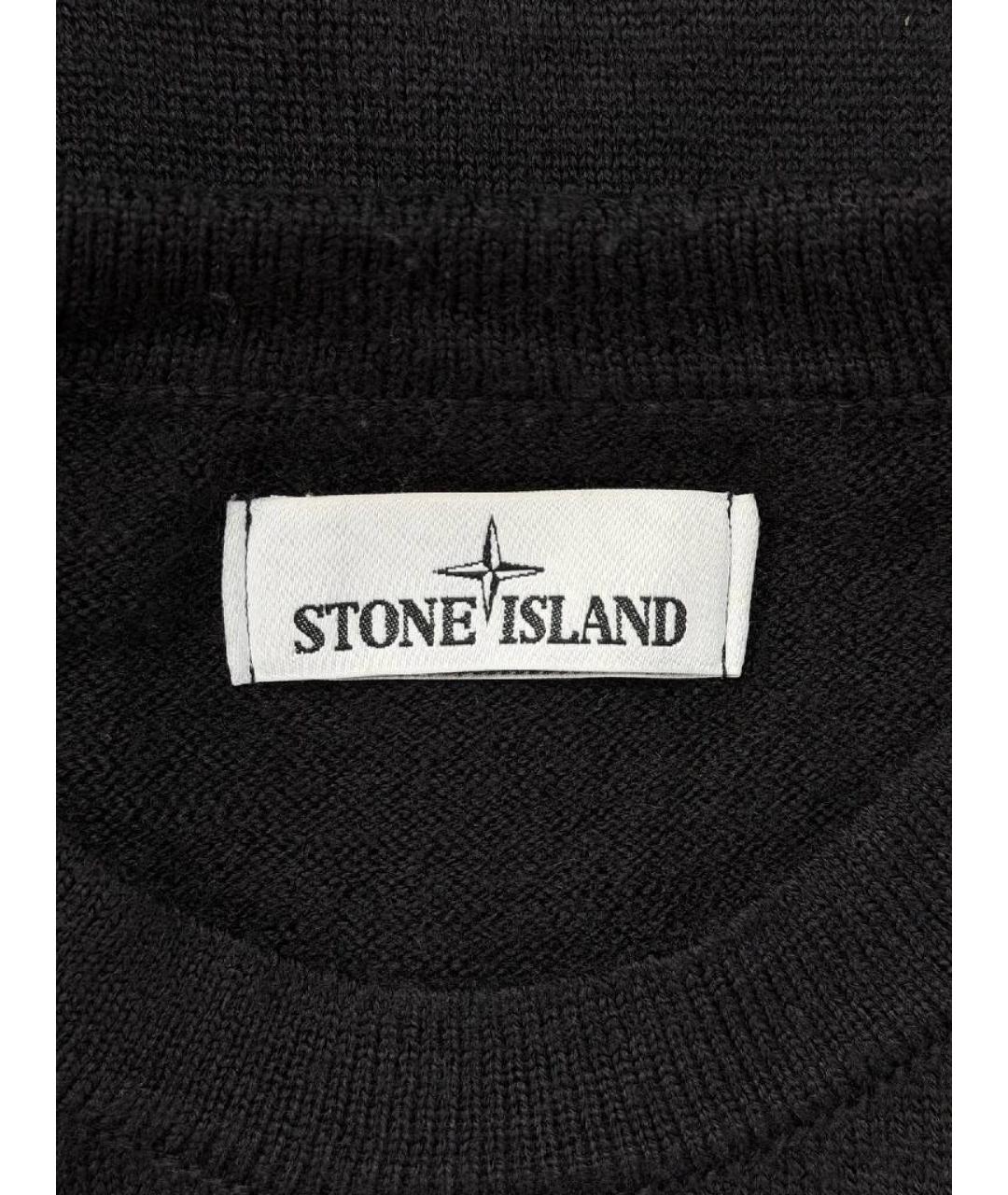 STONE ISLAND Черный шерстяной джемпер / свитер, фото 3