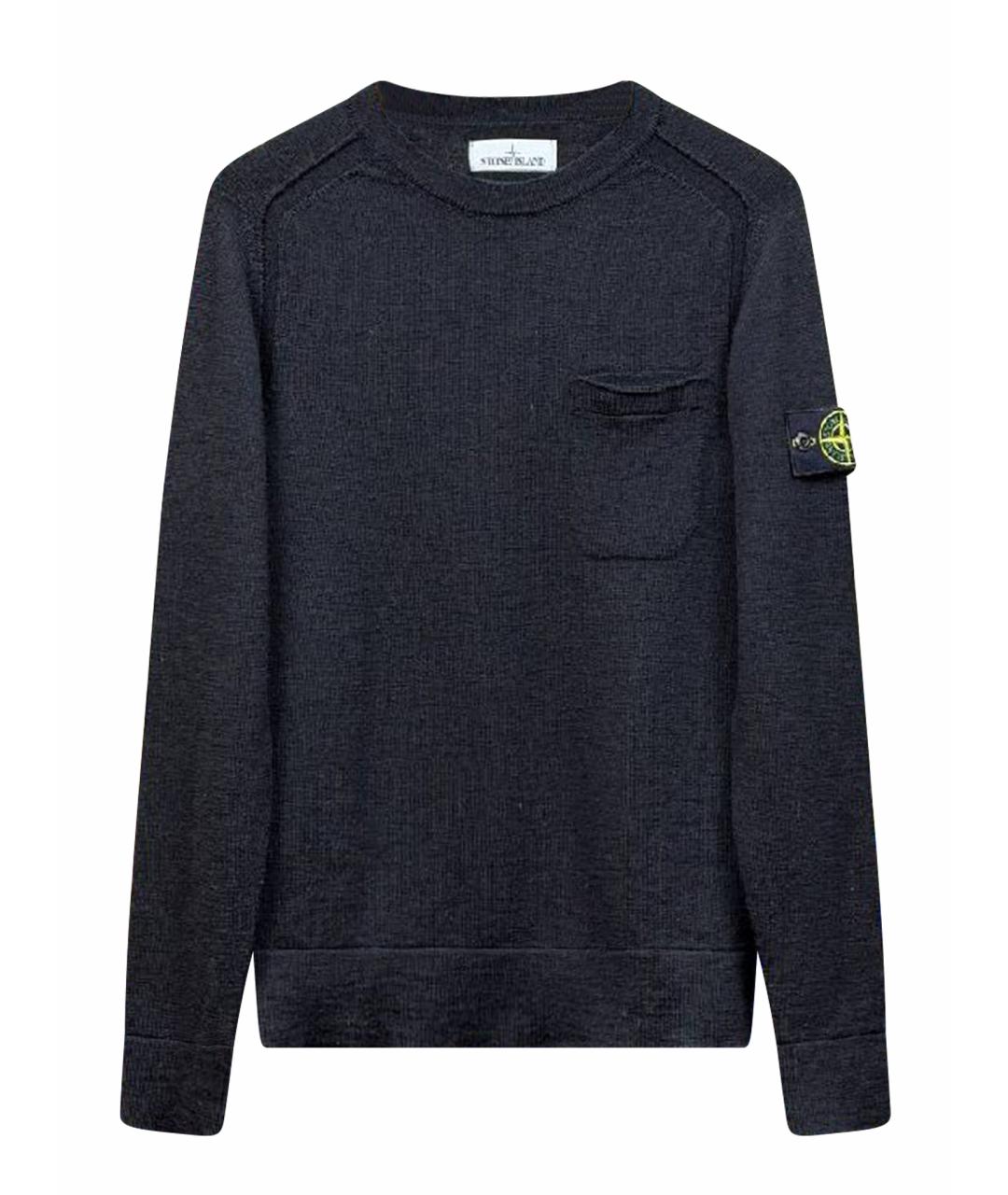 STONE ISLAND Черный шерстяной джемпер / свитер, фото 1