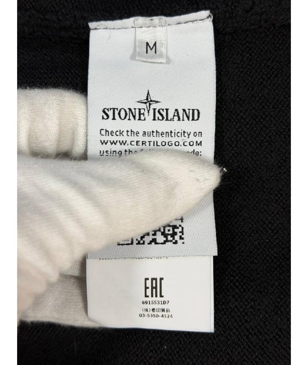 STONE ISLAND Черный шерстяной джемпер / свитер, фото 4