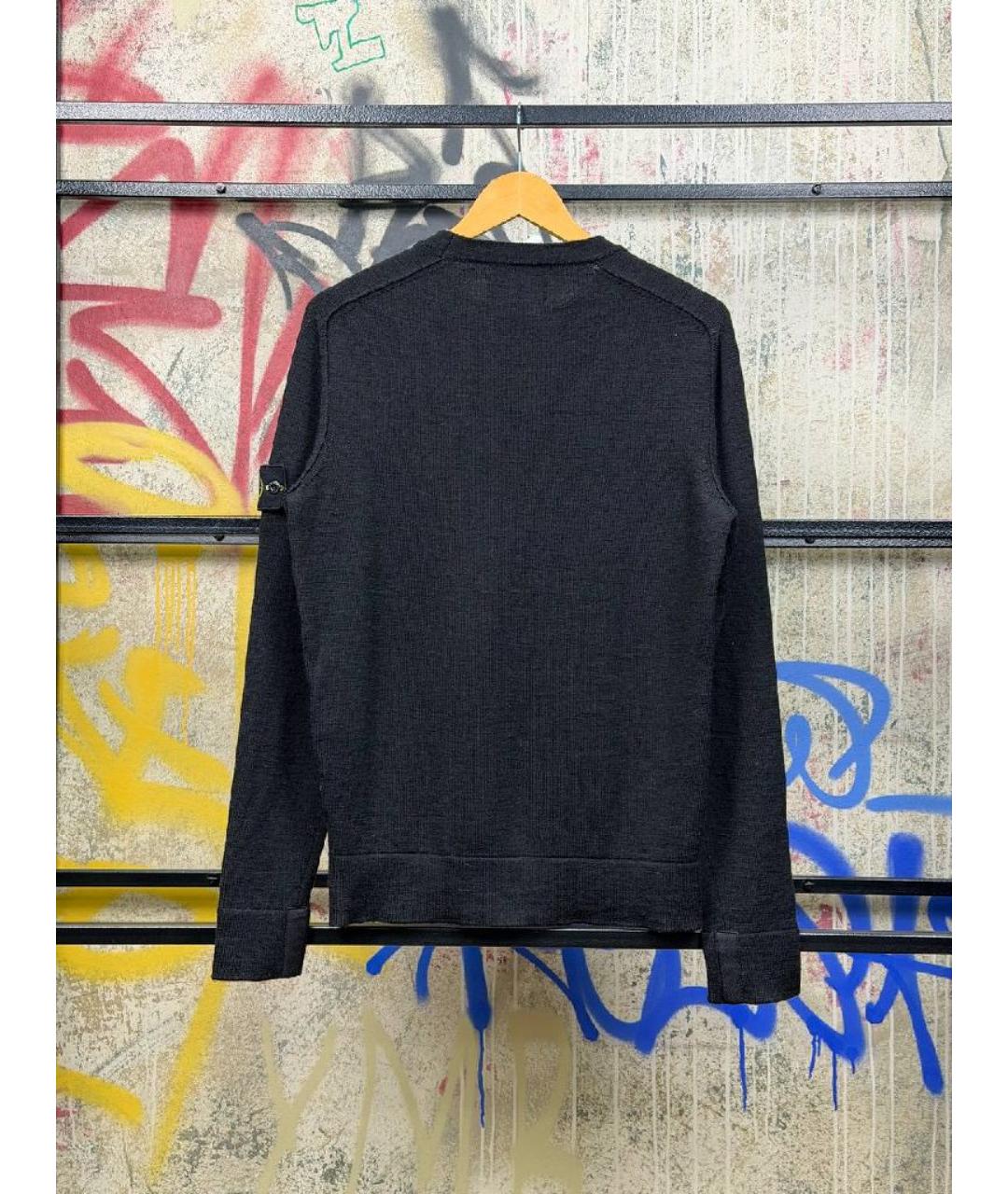 STONE ISLAND Черный шерстяной джемпер / свитер, фото 2