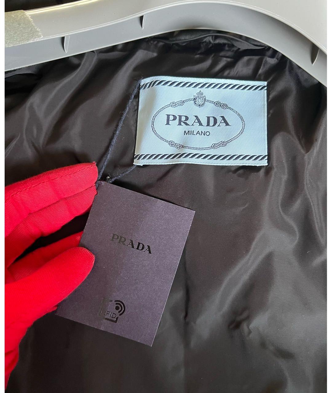 PRADA Черный нейлоновый пуховик, фото 5