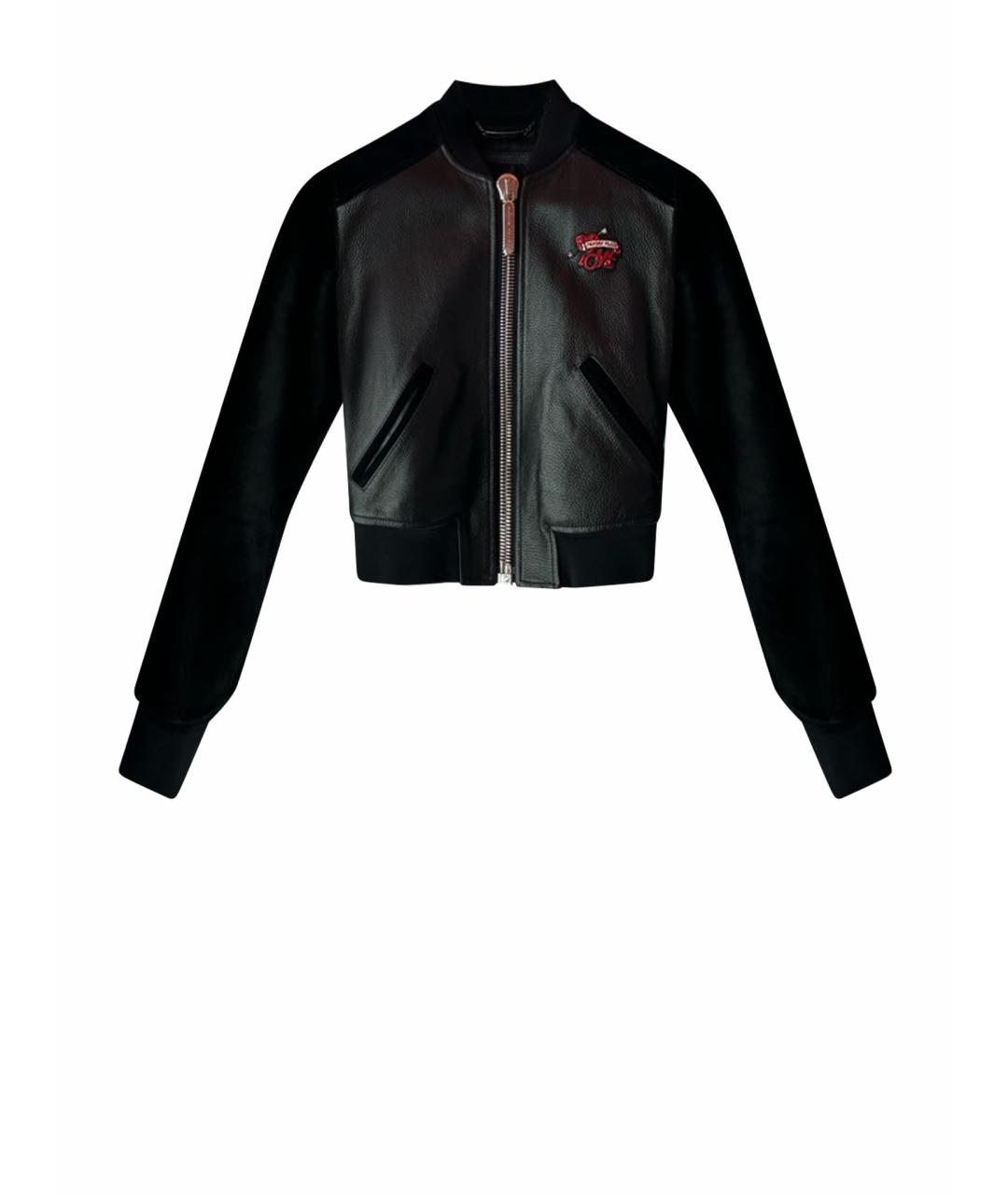 PHILIPP PLEIN Черная кожаная куртка, фото 1