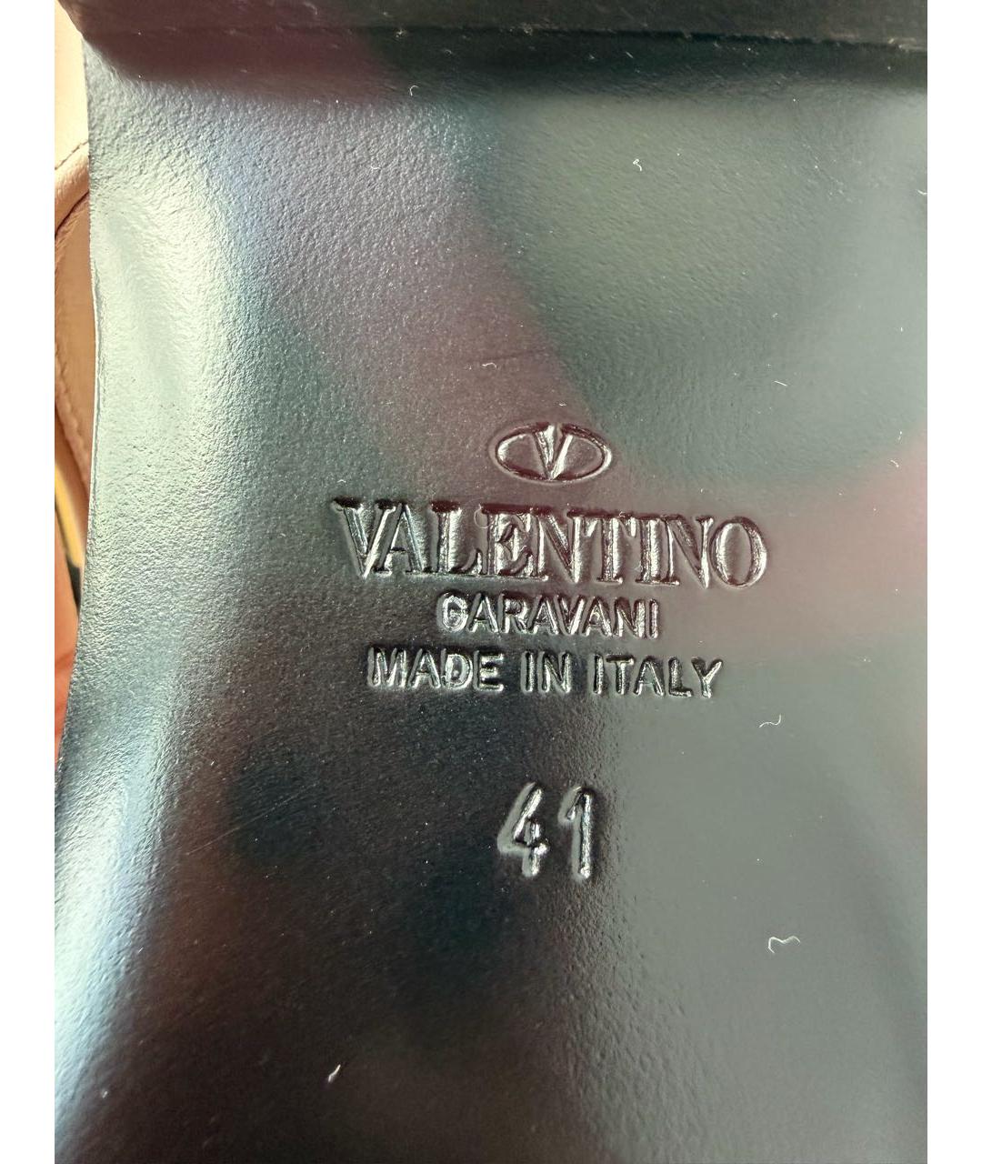 VALENTINO Бежевые кожаные сандалии, фото 6