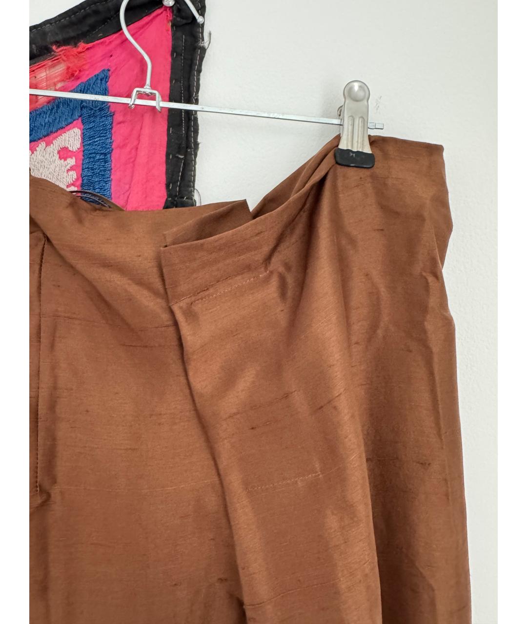 JIL SANDER Горчичная шелковая юбка мини, фото 2