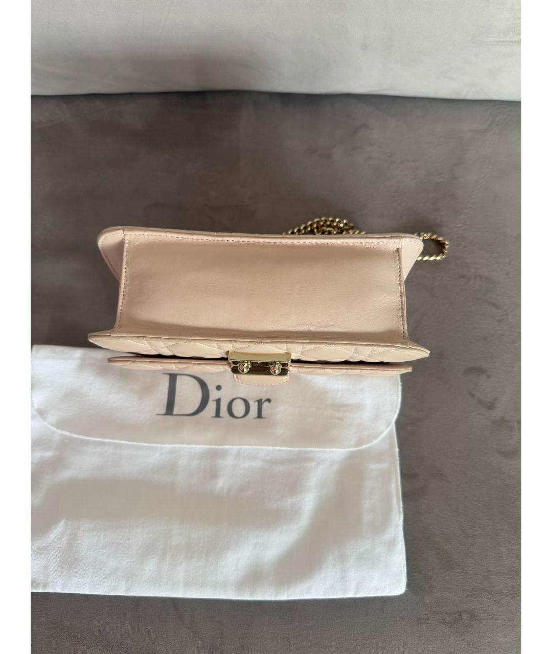 CHRISTIAN DIOR Розовая кожаная сумка через плечо, фото 5