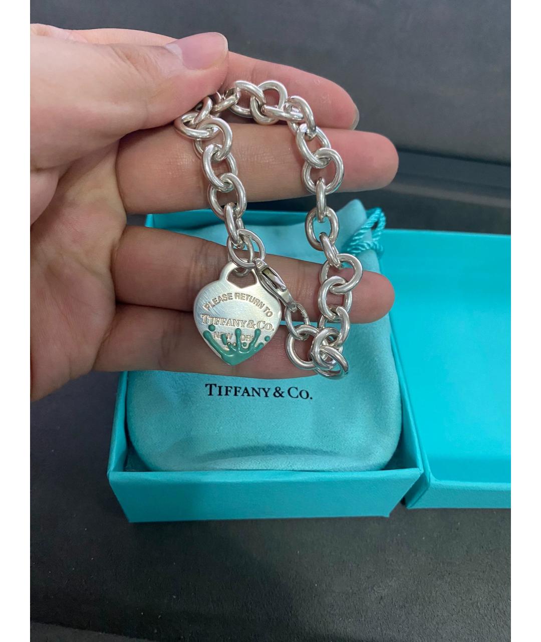 TIFFANY&CO Синий серебряный браслет, фото 7