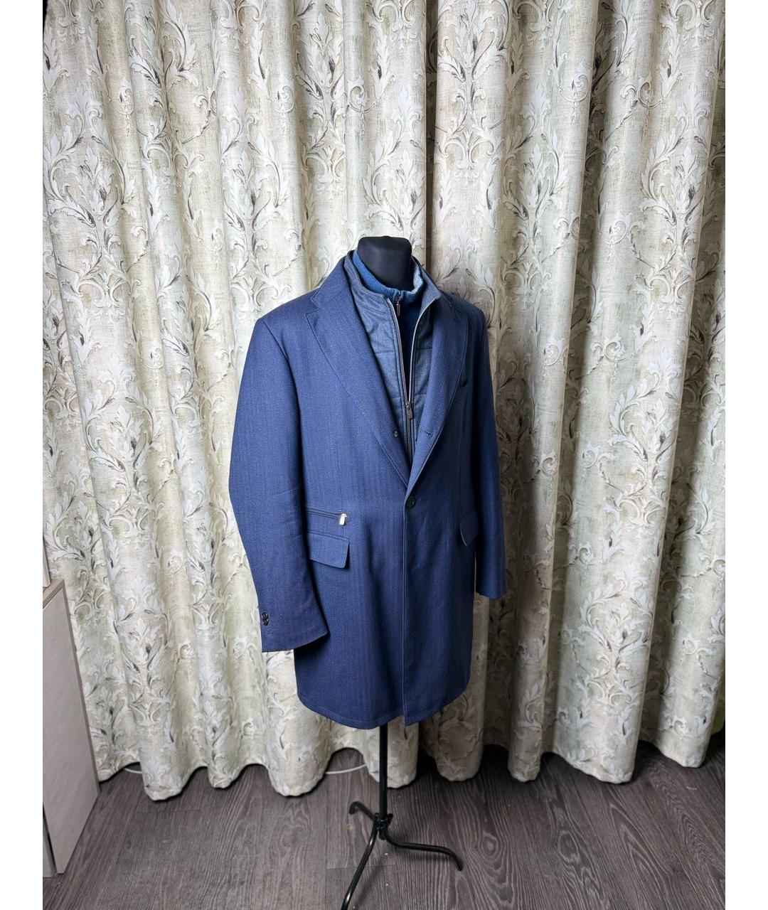 CORNELIANI Темно-синее шерстяное пальто, фото 2