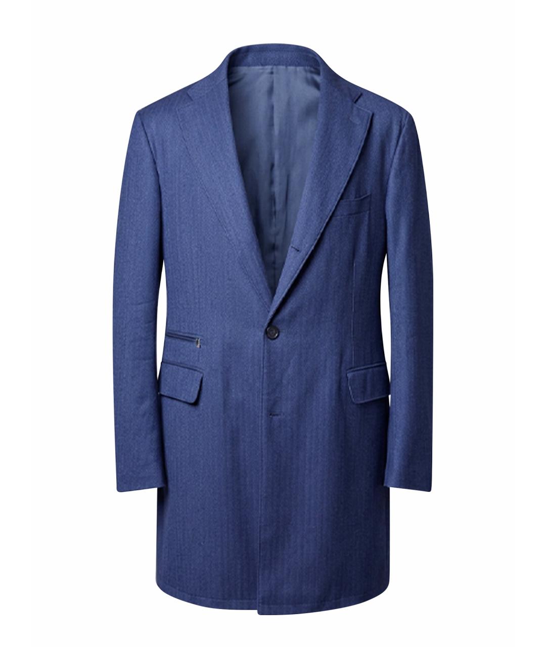 CORNELIANI Темно-синее шерстяное пальто, фото 1