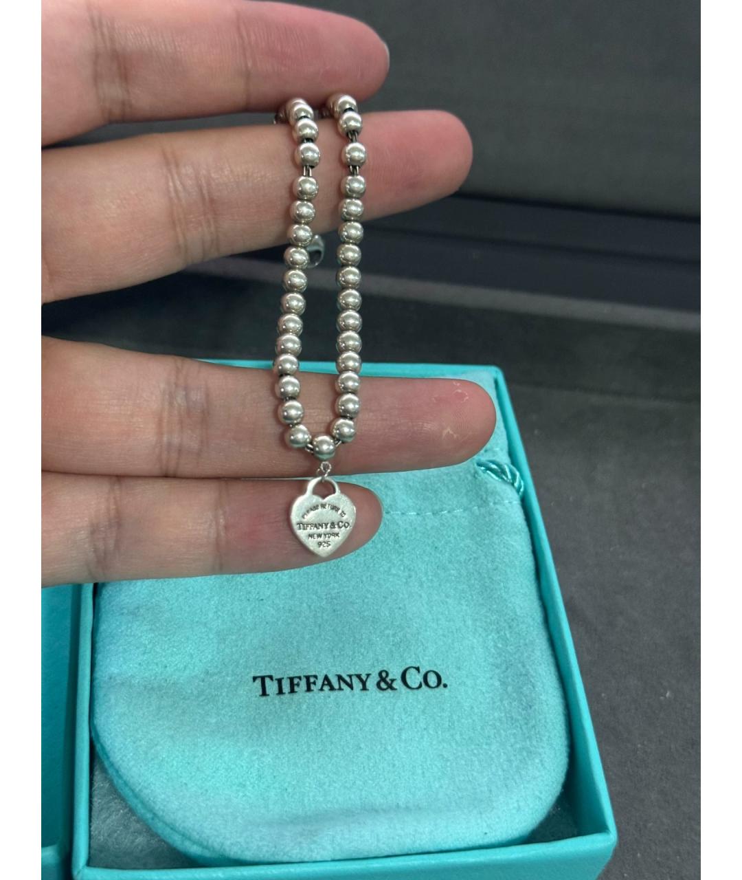 TIFFANY&CO Зеленый серебряный браслет, фото 3