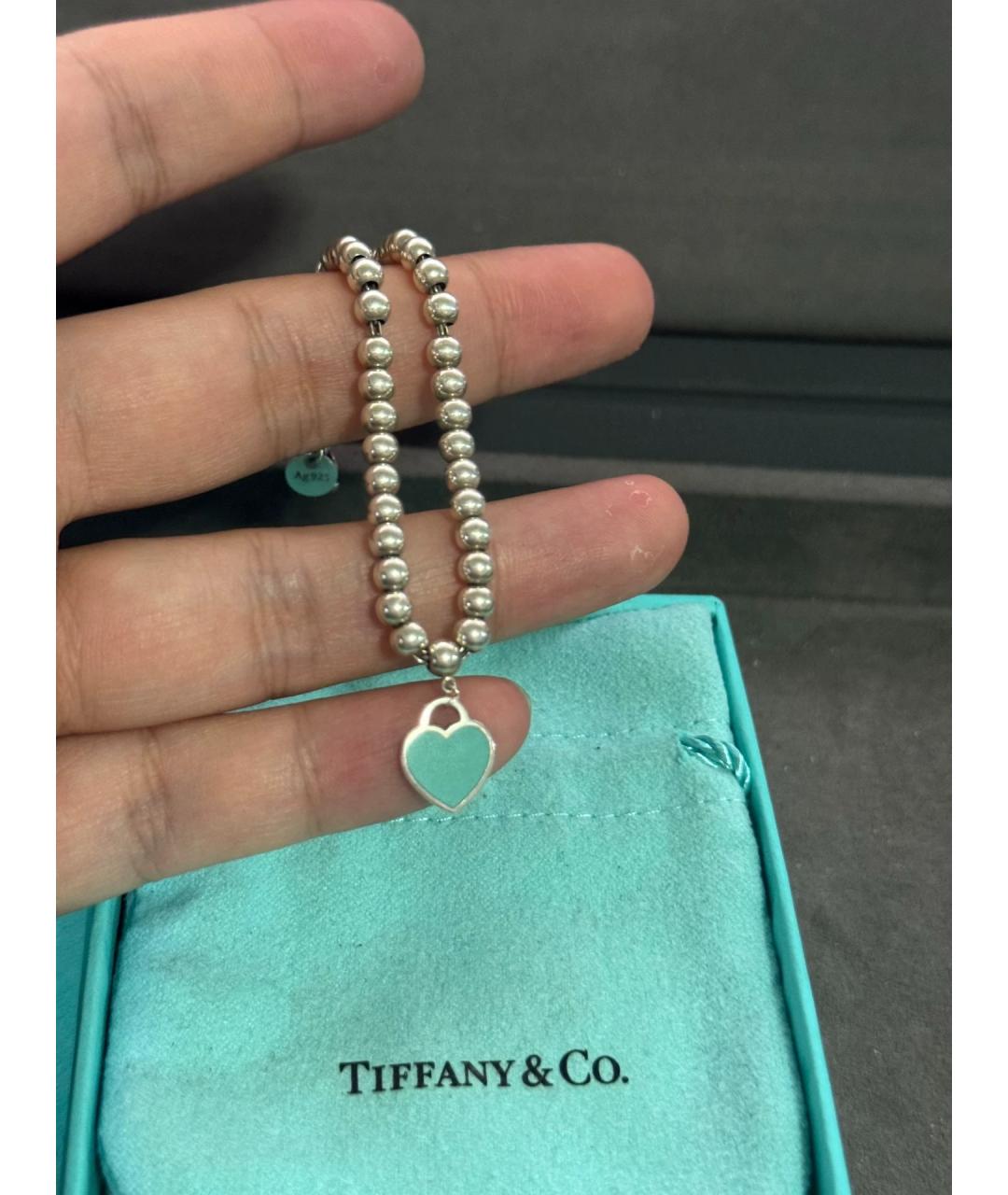 TIFFANY&CO Зеленый серебряный браслет, фото 4