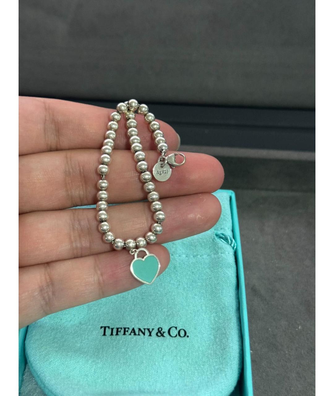 TIFFANY&CO Зеленый серебряный браслет, фото 5
