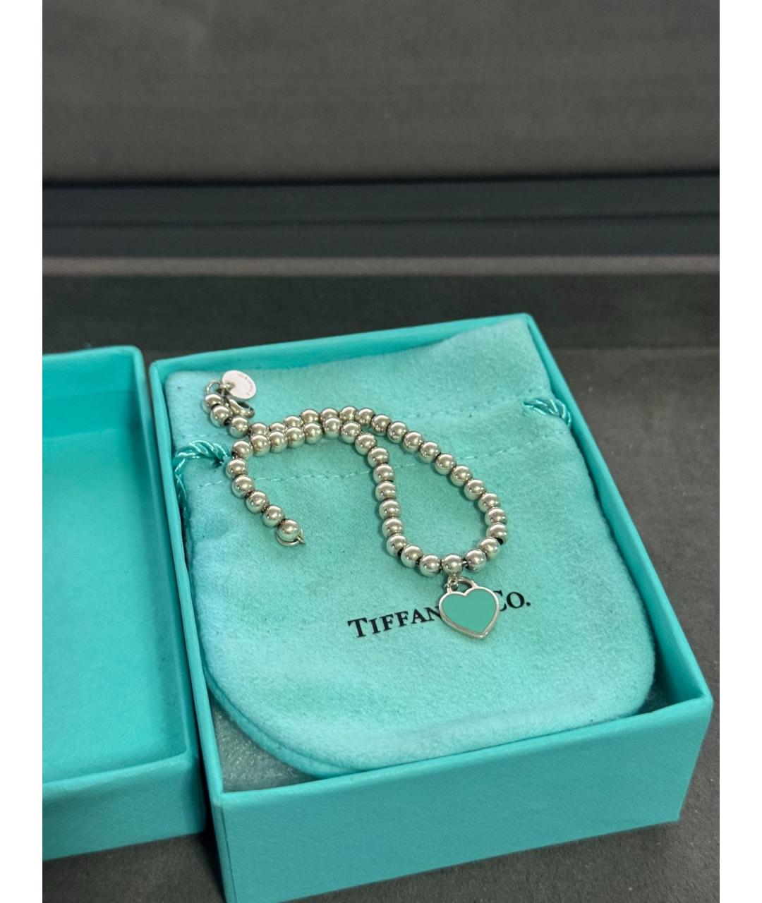 TIFFANY&CO Зеленый серебряный браслет, фото 6